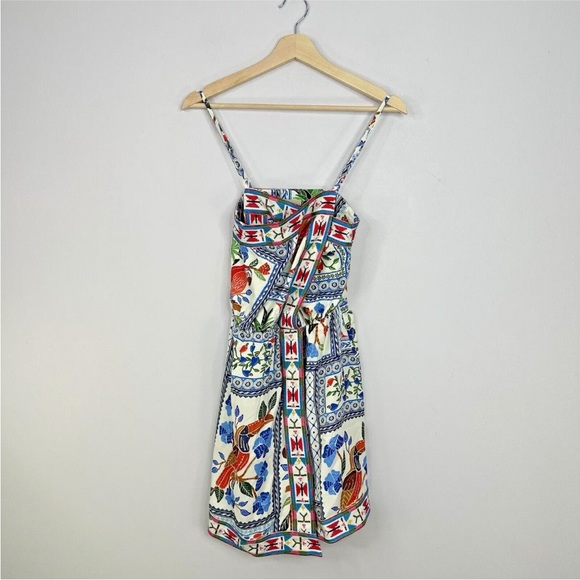 Farm Rio Tropical Tiles Embroidered Mini Dress Size XS - Picture 5 of 7